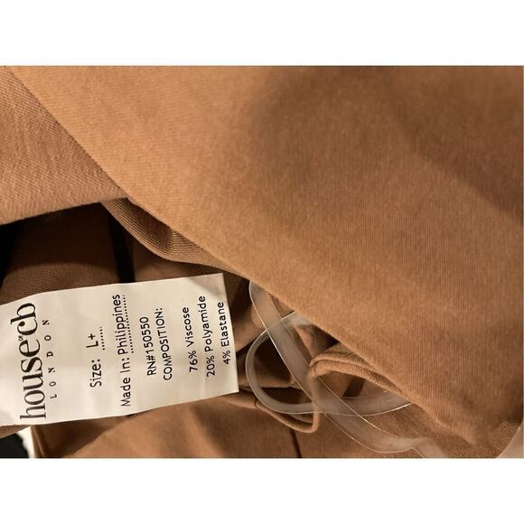 House of CB Women's Tan Toast High Waisted Trousers Size Large NWOT - Picture 8 of 9